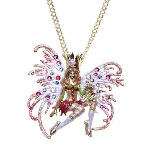 KIRKS FOLLY AVALON PINK MIST FAIRY PIN /PENDANT / NECKLACE and EARRINGS